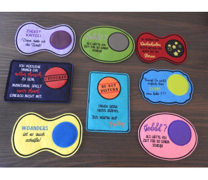 Stickdatei ITH - Mug Rug Spruch "Dachschaden"